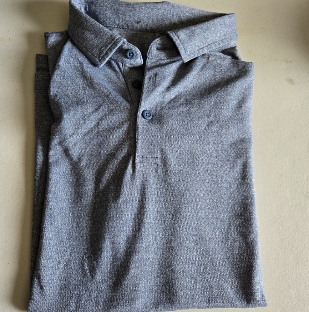 Lululemon Evolution Short-Sleeve Polo Shirt Medium Size Heathered True Navy Colo